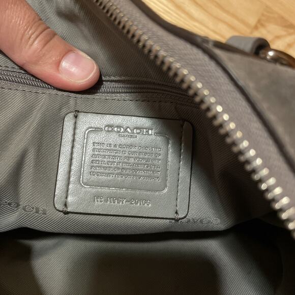 Coach 20166 Chain Prairie Satchel Leather Suede HEATHER GREY $325 Purse Hand Bag - Picture 16 of 16